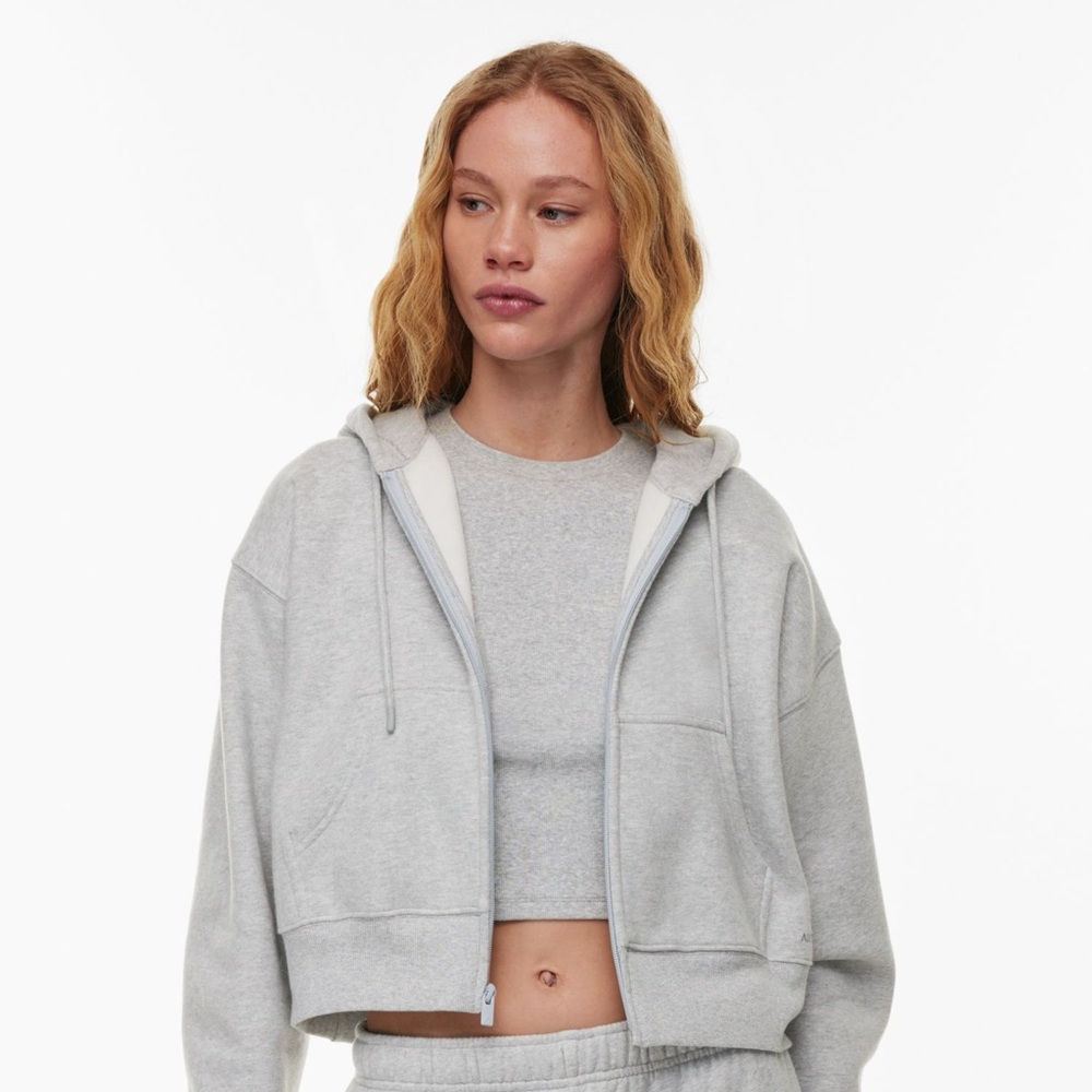 TNA cozy fleece boyfriend boxy zip hoodie